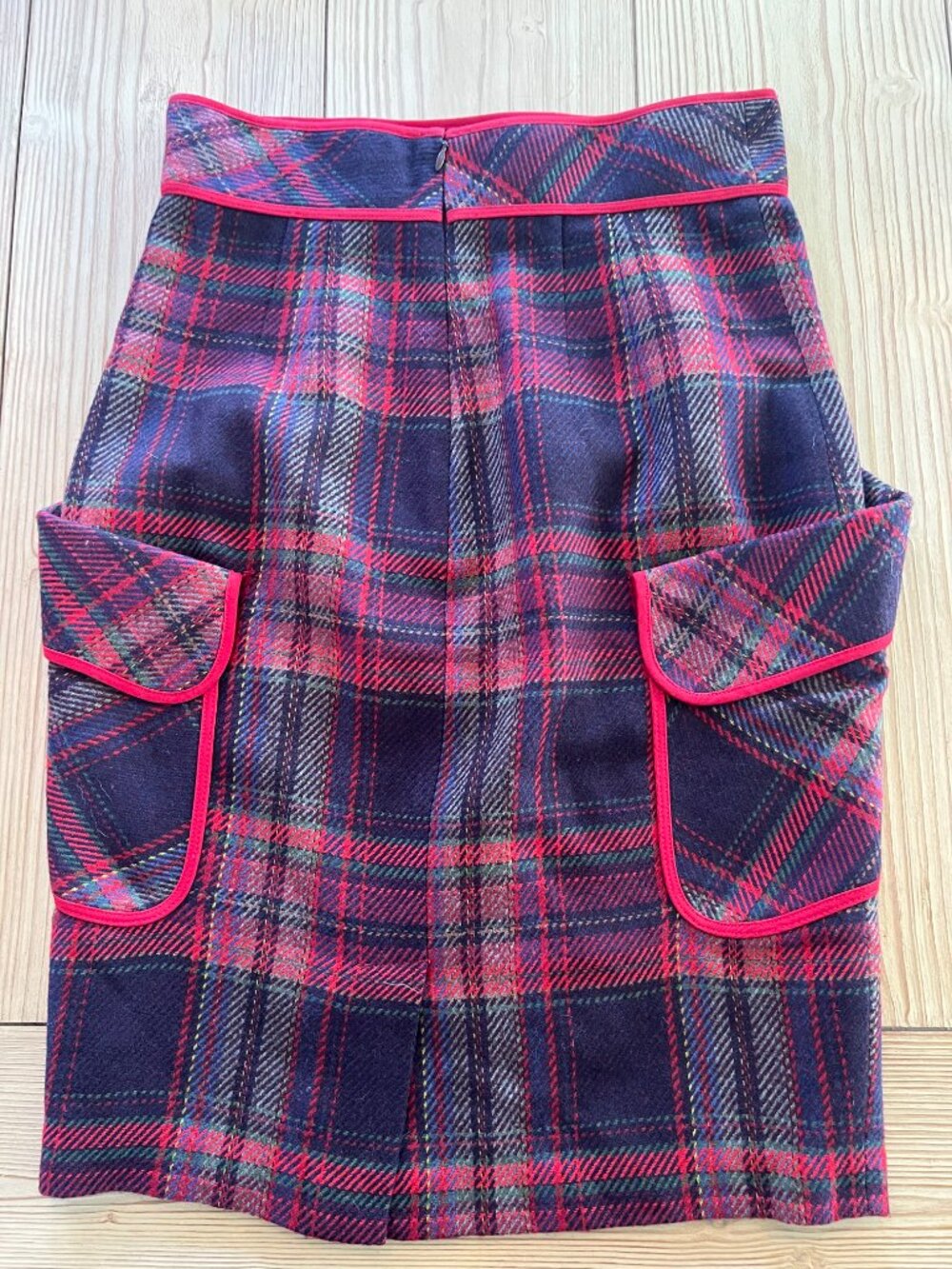 Plenty by Tracy Reese Anthropologie Plaid Wool Pocket Skirt Size 4 - Picture 2 of 4
